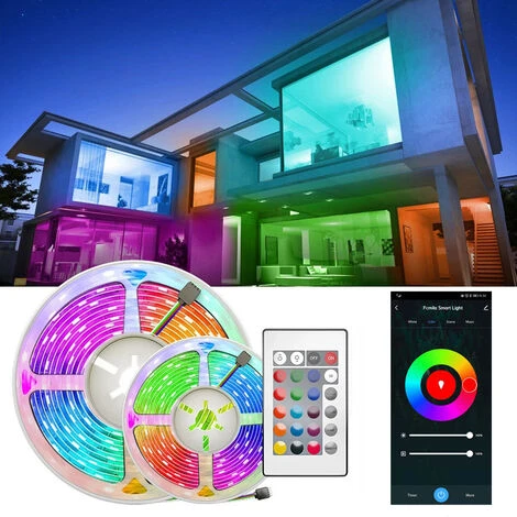 Striscia LED, Graffiti WIFI + Telecomando A 24 Tasti, Sincronizzato Con Il Ritmo Della Musica, Striscia LED Per Camera Da Letto, Matrimonio, Festa, Cucina, 5050 10m 600 Luci/m, Non Impermeabile. 4 Striscia LED, Graffiti WIFI + Telecomando A 24 Tasti, Sincronizzato Con Il Ritmo Della Musica, Striscia LED Per Camera Da Letto, Matrimonio, Festa, Cucina, 5050 10m 600 Luci/m, Non Impermeabile. - immagine 2