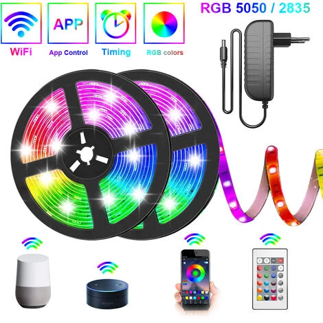 Striscia LED, Graffiti WIFI + Telecomando A 24 Tasti, Sincronizzato Con Il Ritmo Della Musica, Striscia LED Per Camera Da Letto, Matrimonio, Festa, Cucina, 5050 10m 600 Luci/m, Non Impermeabile. 6 Striscia LED, Graffiti WIFI + Telecomando A 24 Tasti, Sincronizzato Con Il Ritmo Della Musica, Striscia LED Per Camera Da Letto, Matrimonio, Festa, Cucina, 5050 10m 600 Luci/m, Non Impermeabile. - immagine 4