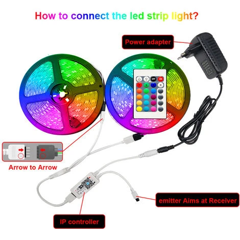 Striscia LED, Graffiti WIFI + Telecomando A 24 Tasti, Sincronizzato Con Il Ritmo Della Musica, Striscia LED Per Camera Da Letto, Matrimonio, Festa, Cucina, 5050 10m 600 Luci/m, Non Impermeabile. 7 Striscia LED, Graffiti WIFI + Telecomando A 24 Tasti, Sincronizzato Con Il Ritmo Della Musica, Striscia LED Per Camera Da Letto, Matrimonio, Festa, Cucina, 5050 10m 600 Luci/m, Non Impermeabile. - immagine 5