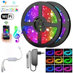 Striscia LED, Graffiti WIFI + Telecomando A 24 Tasti, Sincronizzato Con Il Ritmo Della Musica, Striscia LED Per Camera Da Letto, Matrimonio, Festa, Cucina, 5050 10m 600 Luci/m, Impermeabile.