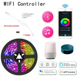 Striscia LED, Striscia LED Flessibile, Striscia Per Scale, Stanze, Controller WiFi (senza Telecomando), 2835 Non Impermeabile 30m