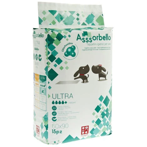 Ferribiella Multipack 8 Confezioni Da 15 Pezzi Assorbello Tappetini Igenici ultra Per Cani 60x90 4 Ferribiella Multipack 8 Confezioni Da 15 Pezzi Assorbello Tappetini Igenici ultra Per Cani 60x90 - immagine 2