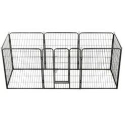 Box Per Cani Con 8 Pannelli In Acciaio 80x100 Cm Nero VidaXL
