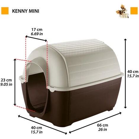 Ferplast KENNY Cuccia Per Cani In Resina Termoplastica - 5 Misure. Variante KENNY MINI - Misure: 40 X 66 X H 40 Cm - 4 Ferplast KENNY Cuccia Per Cani In Resina Termoplastica - 5 Misure. Variante KENNY MINI - Misure: 40 X 66 X H 40 Cm - - immagine 2
