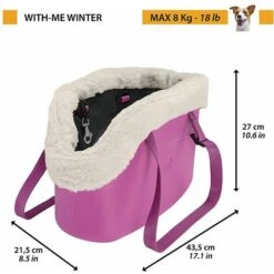 Ferplast WITH-ME WINTER Borsa Per Cani In Resina Con Rivestimento. 3 Colori.. Variante - Misure: 21.5 X 43.5 X H 27 Cm - Tortora -Cibi per cani in Italia 10341702 2