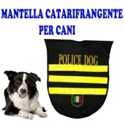 Trade Shop - Cappotto Vestito Impermeabile Catarifrangente Cane Police Dog Taglia M