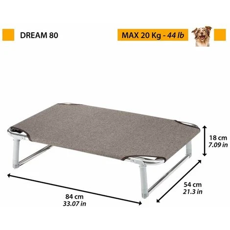 Ferplast DREAM Brandina In Alluminio Con Telo Sintetico - 4 Misure. Variante 80 - Misure: 84 X 54 X H 18 Cm - Tortora 4 Ferplast DREAM Brandina In Alluminio Con Telo Sintetico - 4 Misure. Variante 80 - Misure: 84 X 54 X H 18 Cm - Tortora - immagine 2