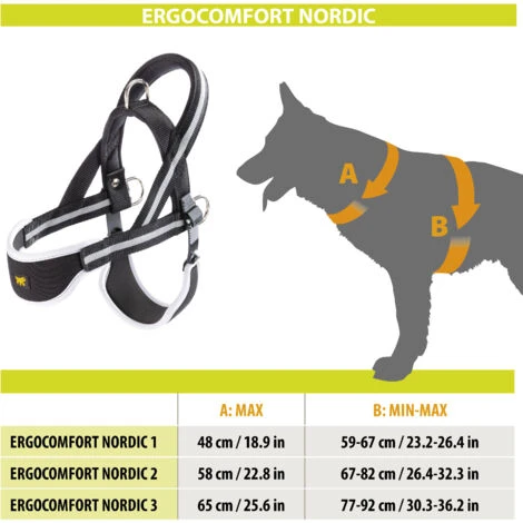 Ferplast ERGOCOMFORT NORDIC Pettorina Ergonomica In Nylon Di Tipo Svedese - 3 Misure . Variante 1 - Misure: A: 48 Cm B: 59-67 Cm - Nero 4 Ferplast ERGOCOMFORT NORDIC Pettorina Ergonomica In Nylon Di Tipo Svedese - 3 Misure . Variante 1 - Misure: A: 48 Cm B: 59-67 Cm - Nero - immagine 2