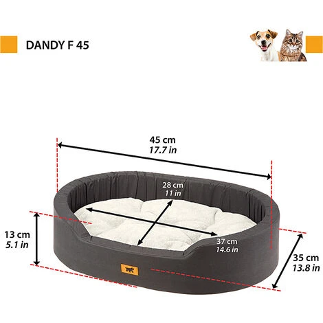 Ferplast DANDY F Cuccetta Con Cuscino Double-face. 6 Misure. Variante 45 - Misure: 45 X 35 X H 13 Cm - Grigio 4 Ferplast DANDY F Cuccetta Con Cuscino Double-face. 6 Misure. Variante 45 - Misure: 45 X 35 X H 13 Cm - Grigio - immagine 2