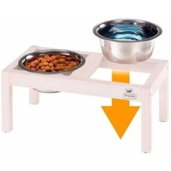 Ferplast DESCO WOOD Portaciotole In Legno Con Ciotole In Acciaio Inox Per Cani E Gatti. Tre Misure.. Variante 03 - Misure: 36 X 18.2 X H 16 Cm - 1.7 L - -Cibi per cani in Italia 10505675 5