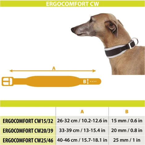 Ferplast ERGOCOMFORT CW Collare Imbottito Per Levrieri. Varie Misure. . Variante CW15/32 - Misure: A: 26-32 Cm B: 15 Mm - Nero 4 Ferplast ERGOCOMFORT CW Collare Imbottito Per Levrieri. Varie Misure. . Variante CW15/32 - Misure: A: 26-32 Cm B: 15 Mm - Nero - immagine 2