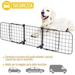 PawHut Barriera Divisore Di Protezione Macchina Per Cani Regolabile 91-145x30cm -Cibi per cani in Italia 10557673 5