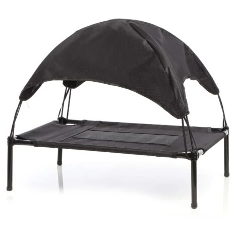 Brandina Per Cani Con Tettuccio 91x76x16cm Max 35kg L Nero Branda Lettino Per Animali 4 Brandina Per Cani Con Tettuccio 91x76x16cm Max 35kg L Nero Branda Lettino Per Animali - immagine 2