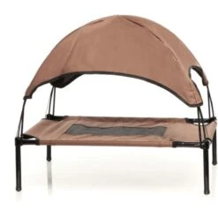 Brandina Per Cani Con Tettuccio 122x91x16cm Max 50kg XL Marrone Branda Lettino Per Animali 6 Brandina Per Cani Con Tettuccio 122x91x16cm Max 50kg XL Marrone Branda Lettino Per Animali -Cibi per cani in Italia 10697692 2