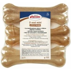 3 Ossa Mini Termoretratte In Pelle Bovina Da Masticare Per Cani
