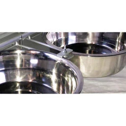 Ciotole Girevoli In Acciaio Inox Per Cani. 2 Mangiatoie Rotanti Universali Plus. Max Ingombro Cm L 71 X P 27 X H 21 -Cibi per cani in Italia 11640046 5