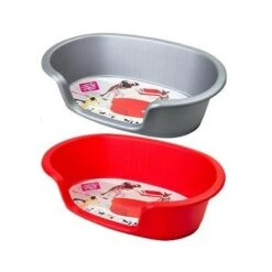 CESTA CUCCIA ERGONOMICA PER CUCCIOLI IN PLASTICA 50X30X15H CM COLORI ASSORTITI