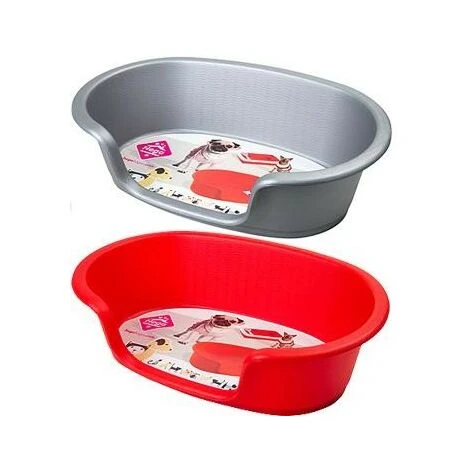 CESTA CUCCIA ERGONOMICA PER CUCCIOLI IN PLASTICA 50X30X15H CM COLORI ASSORTITI 3 CESTA CUCCIA ERGONOMICA PER CUCCIOLI IN PLASTICA 50X30X15H CM COLORI ASSORTITI