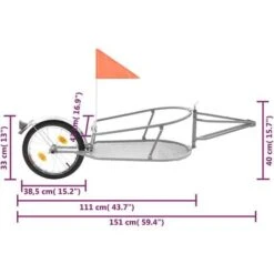 Rimorchio Portabagagli Per Bici Con Borsa Arancione E Nero VidaXL -Cibi per cani in Italia 13725407 3