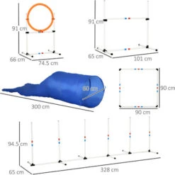 PawHut Set Per Addestramento Cani Con Salto, Tunnel, Slalom E Anello -Cibi per cani in Italia 14344667 3
