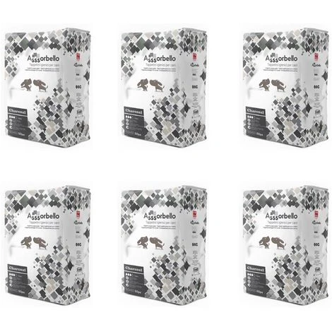 Ferribiella Multipack 6 Confezioni Assorbello Tappetini Igienici Carbone Attivo Charcoal Per Cani 60x60 3 Ferribiella Multipack 6 Confezioni Assorbello Tappetini Igienici Carbone Attivo Charcoal Per Cani 60x60