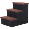 PawHut Scaletta Per Animali Domestici Con Vani Contenitore Marrone E Nero In Pile 1 PawHut Scaletta Per Animali Domestici Con Vani Contenitore Marrone E Nero In Pile -Cibi per cani in Italia 15227424 1