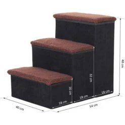 PawHut Scaletta Per Animali Domestici Con Vani Contenitore Marrone E Nero In Pile 9 PawHut Scaletta Per Animali Domestici Con Vani Contenitore Marrone E Nero In Pile -Cibi per cani in Italia 15227424 3