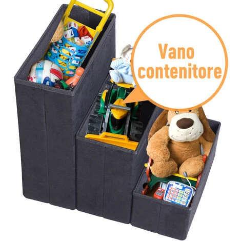 PawHut Scaletta Per Animali Domestici Con Vani Contenitore Marrone E Nero In Pile 7 PawHut Scaletta Per Animali Domestici Con Vani Contenitore Marrone E Nero In Pile - immagine 5