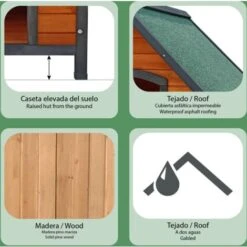 Cuccia Per Cani Di Grande Taglia Gardiun Loki 99x82x86 Cm Con Tetto A 2 Falde E Copertura In Bitume -Cibi per cani in Italia 15731075 3