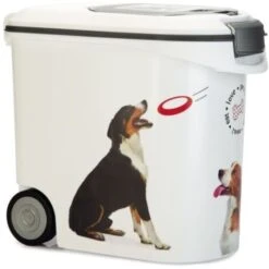 Contenitore Cibo Per Animali Motivo Cane Con Ruote 35L Curver