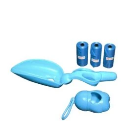 Forbici Raccogli Escrementi Cani Feci Animali Portatile Con 3 Rotoli Sacchetti