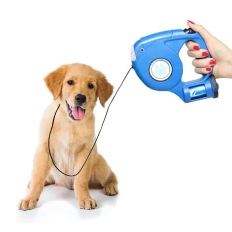 Guinzaglio Retrattile Con Torcia Led E Porta Sacchetti Per Cane Cani 4,6Mt Blu 3 Guinzaglio Retrattile Con Torcia Led E Porta Sacchetti Per Cane Cani 4,6Mt Blu