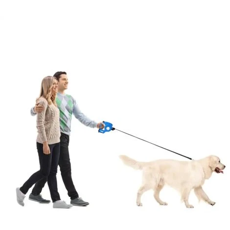 Guinzaglio Retrattile Con Torcia Led E Porta Sacchetti Per Cane Cani 4,6Mt Blu 6 Guinzaglio Retrattile Con Torcia Led E Porta Sacchetti Per Cane Cani 4,6Mt Blu - immagine 4