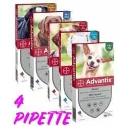 Advantix Bayer Pipette Per Cani Da 0-4 / 4-10 / 10-25 / 25-40 / 40-60 Peso Del Cane: 0-4 Kg
