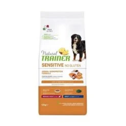 Trainer Natural Sensitive No Gluten Per Cane Adult Medium/Maxi Da 12 Kg Salmone