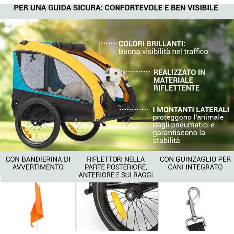 Klarfit Husky Race Rimorchio Da Bici Per Cani 282L 40kg Tela Oxford 600D Blu 6 Klarfit Husky Race Rimorchio Da Bici Per Cani 282L 40kg Tela Oxford 600D Blu - immagine 4