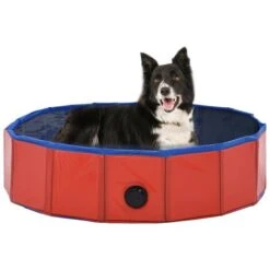 Piscina Per Cani Pieghevole Rossa 80x20 Cm In PVC VidaXL -Cibi per cani in Italia 17692199 2