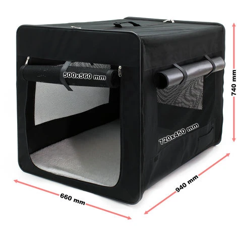 Trasportino Per Animali Domestici Pieghevole Taglia XL (94x66x74 Cm) Trasporto Cani Gatti 5 Trasportino Per Animali Domestici Pieghevole Taglia XL (94x66x74 Cm) Trasporto Cani Gatti - immagine 3