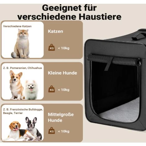 Trasportino Per Animali Domestici Pieghevole Taglia M (58x46x53 Cm) Trasporto Cani Gatti 6 Trasportino Per Animali Domestici Pieghevole Taglia M (58x46x53 Cm) Trasporto Cani Gatti - immagine 4