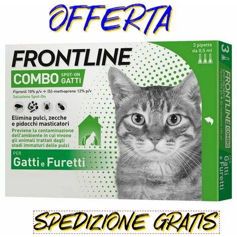 Frontline Combo Gatto - 3 Pipette Antiparassitario Antizecche Antipulci Gatti 3 Frontline Combo Gatto - 3 Pipette Antiparassitario Antizecche Antipulci Gatti