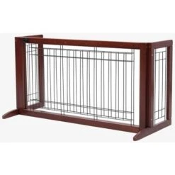 COSTWAY Cancelletto Per Cani Regolabile Con Piedistallo, In Legno Massello E Metallo, Ideale Per Cani Di Piccola/Media Taglia (100-180) X 45 X 53,5 Cm, Castano 10 COSTWAY Cancelletto Per Cani Regolabile Con Piedistallo, In Legno Massello E Metallo, Ideale Per Cani Di Piccola/Media Taglia (100-180) X 45 X 53,5 Cm, Castano -Cibi per cani in Italia 18190292 4