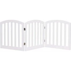 Cancello Di Legno Per Animali Domestici, Cancelletto Di Sicurezza Per Cani E Animali Domestici, Per Casa, Entrata, Scale, Bianco (3 Pannelli)