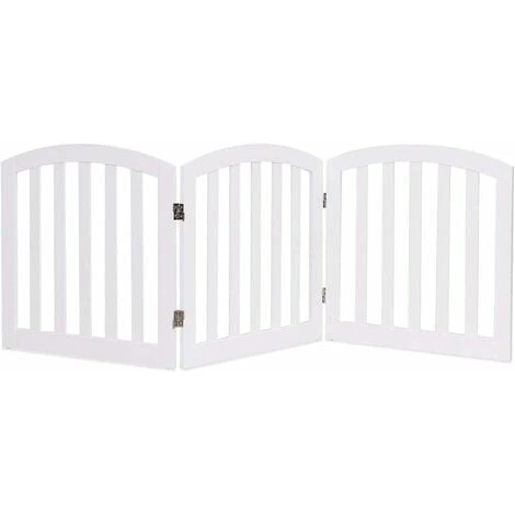 Cancello Di Legno Per Animali Domestici, Cancelletto Di Sicurezza Per Cani E Animali Domestici, Per Casa, Entrata, Scale, Bianco (3 Pannelli) 3 Cancello Di Legno Per Animali Domestici, Cancelletto Di Sicurezza Per Cani E Animali Domestici, Per Casa, Entrata, Scale, Bianco (3 Pannelli)