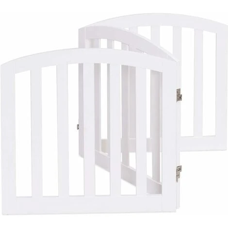 Cancello Di Legno Per Animali Domestici, Cancelletto Di Sicurezza Per Cani E Animali Domestici, Per Casa, Entrata, Scale, Bianco (3 Pannelli) 6 Cancello Di Legno Per Animali Domestici, Cancelletto Di Sicurezza Per Cani E Animali Domestici, Per Casa, Entrata, Scale, Bianco (3 Pannelli) - immagine 4