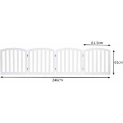 COSTWAY Cancelletto Per Cani Pieghevole In Legno Con 4 Ante, Ideale Per Cani Di Piccola/Media Taglia, Adatto A Scale, Soggiorno E Cucina, 246 X 61 Cm, Bianco -Cibi per cani in Italia 18190578 3
