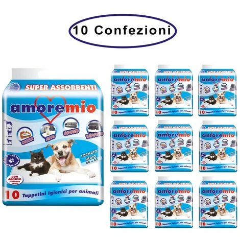 Amore Mio Tappetini Igienici Per Cani Cm 60x60 Basic Con Polimeri 10 Confezioni Da 10 Tappetini 3 Amore Mio Tappetini Igienici Per Cani Cm 60x60 Basic Con Polimeri 10 Confezioni Da 10 Tappetini
