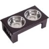 Pawhut Ciotola Rialzata Per Cani In Acciaio Inossidabile 43.7x24x15cm, 2 Piatti -Cibi per cani in Italia 18502633 1