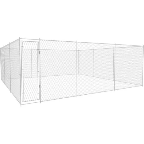 Canile Da Esterno In Acciaio Zincato 570x570x185 Cm VidaXL 3 Canile Da Esterno In Acciaio Zincato 570x570x185 Cm VidaXL
