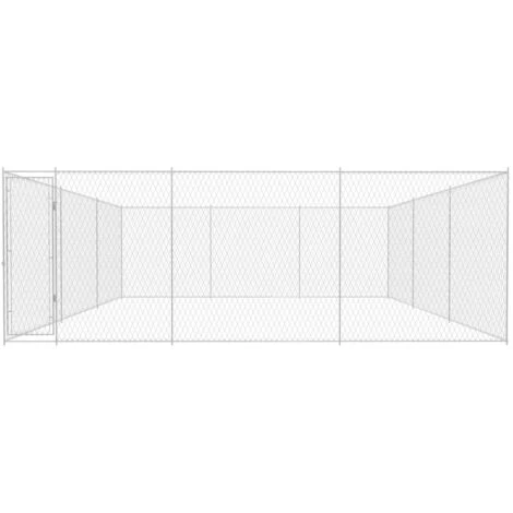 Canile Da Esterno In Acciaio Zincato 570x570x185 Cm VidaXL 4 Canile Da Esterno In Acciaio Zincato 570x570x185 Cm VidaXL - immagine 2