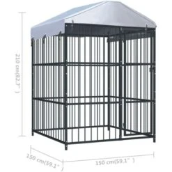 Canile Da Esterno Con Tetto 150x150x210 Cm VidaXL -Cibi per cani in Italia 18754422 3